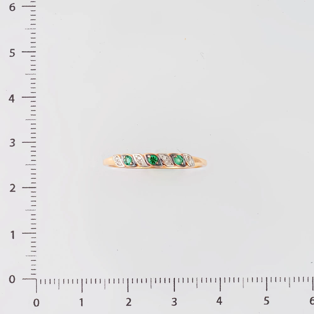 Кольцо с ситаллом из красного золота 585 пробы