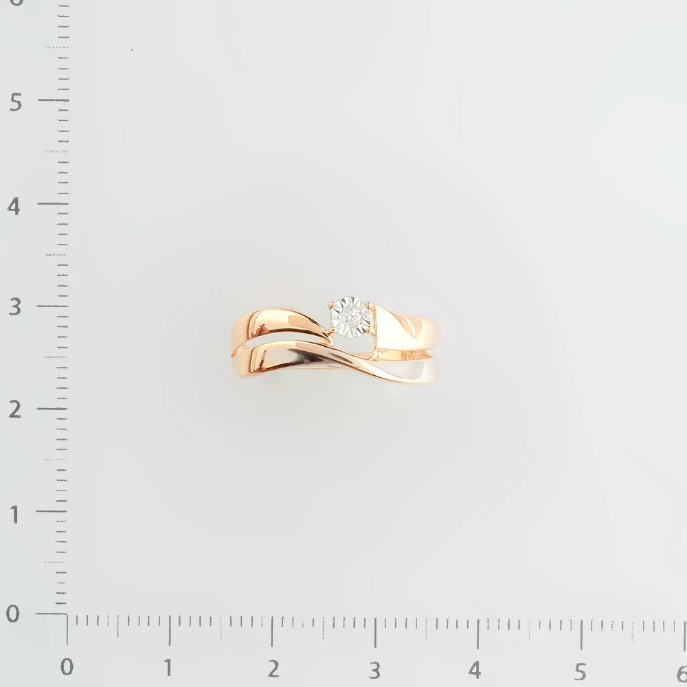 Кольцо с бриллиантом из красного золота 585 пробы