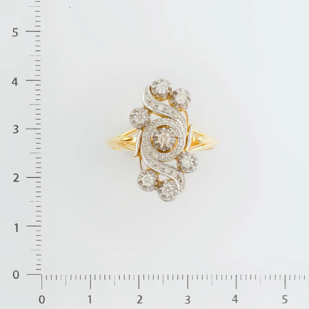 Кольцо с бриллиантом из желтого золота 585 пробы