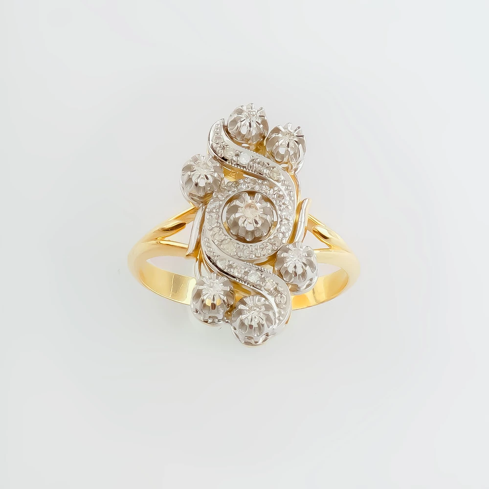 Кольцо с бриллиантом из желтого золота 585 пробы