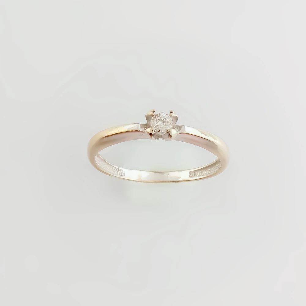 Кольцо с бриллиантом из белого золота 585 пробы