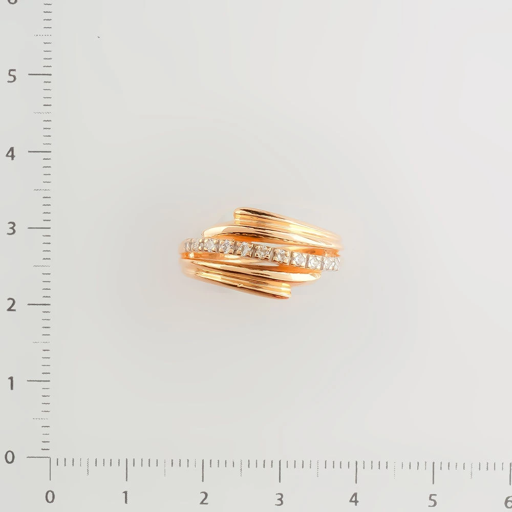 Кольцо с фианитом из красного золота 585 пробы