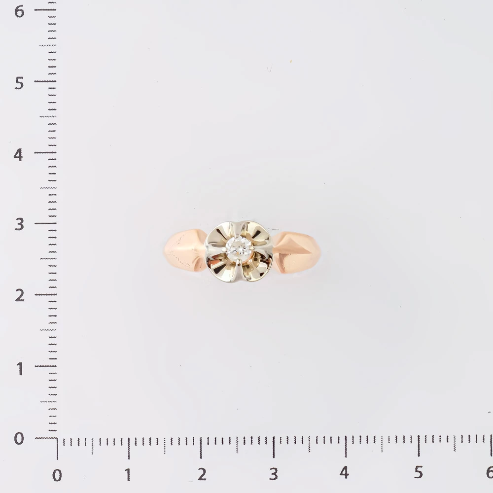 Кольцо с бриллиантом из красного золота 583 пробы