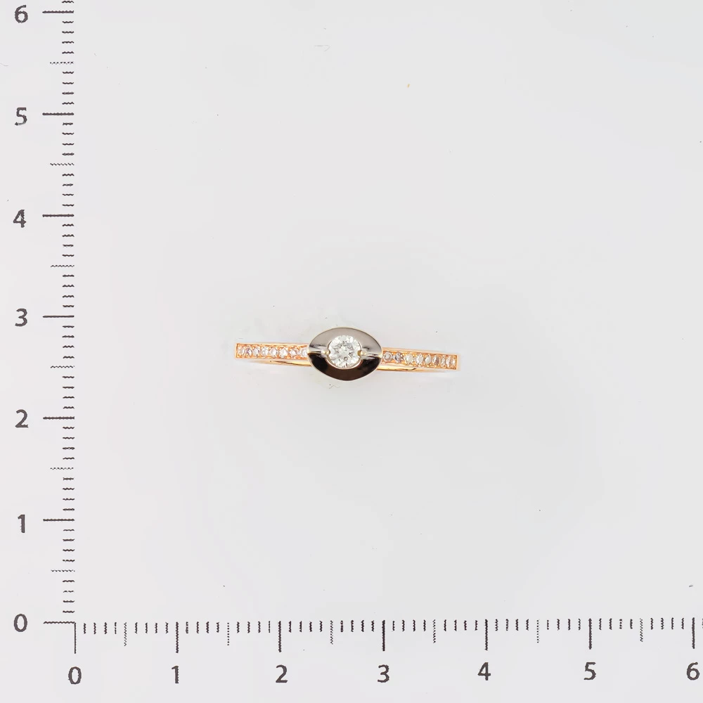 Кольцо с бриллиантом из красного золота 585 пробы