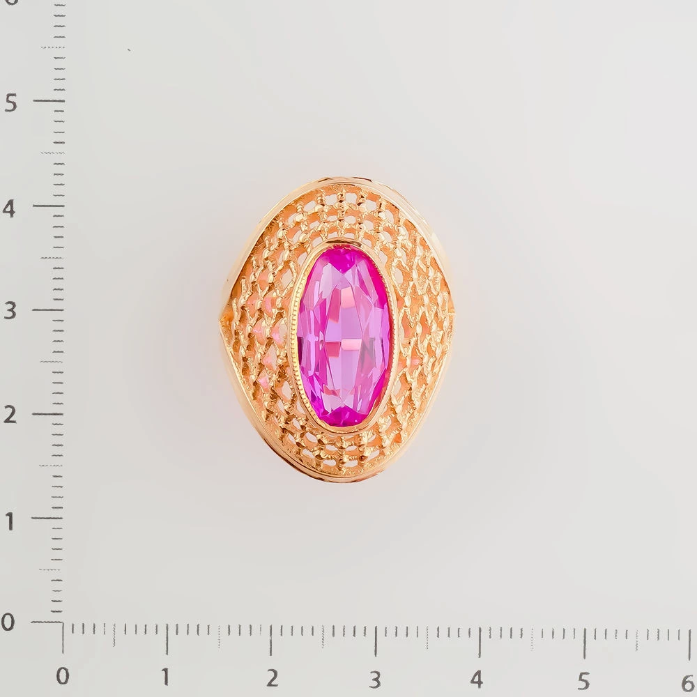 Кольцо с фианитом из красного золота 583 пробы