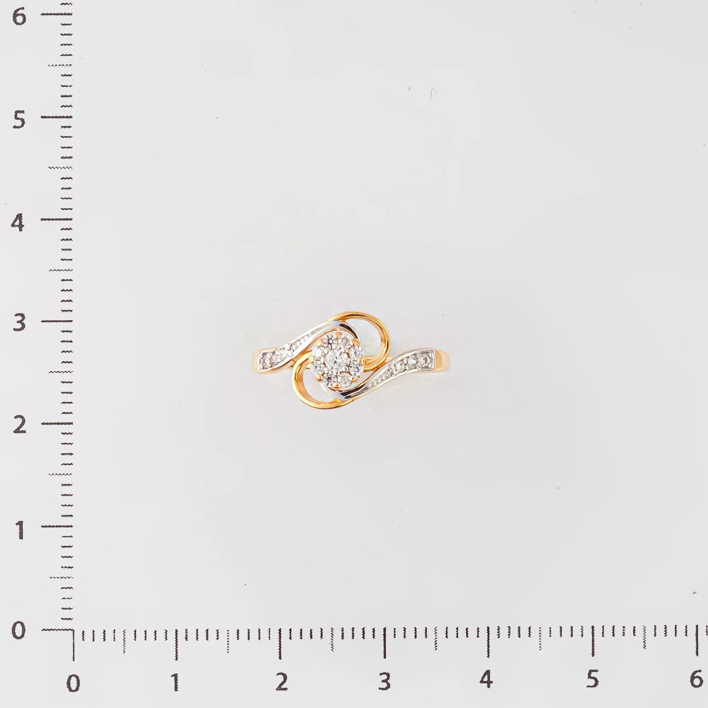 Кольцо с бриллиантом из красного золота 585 пробы