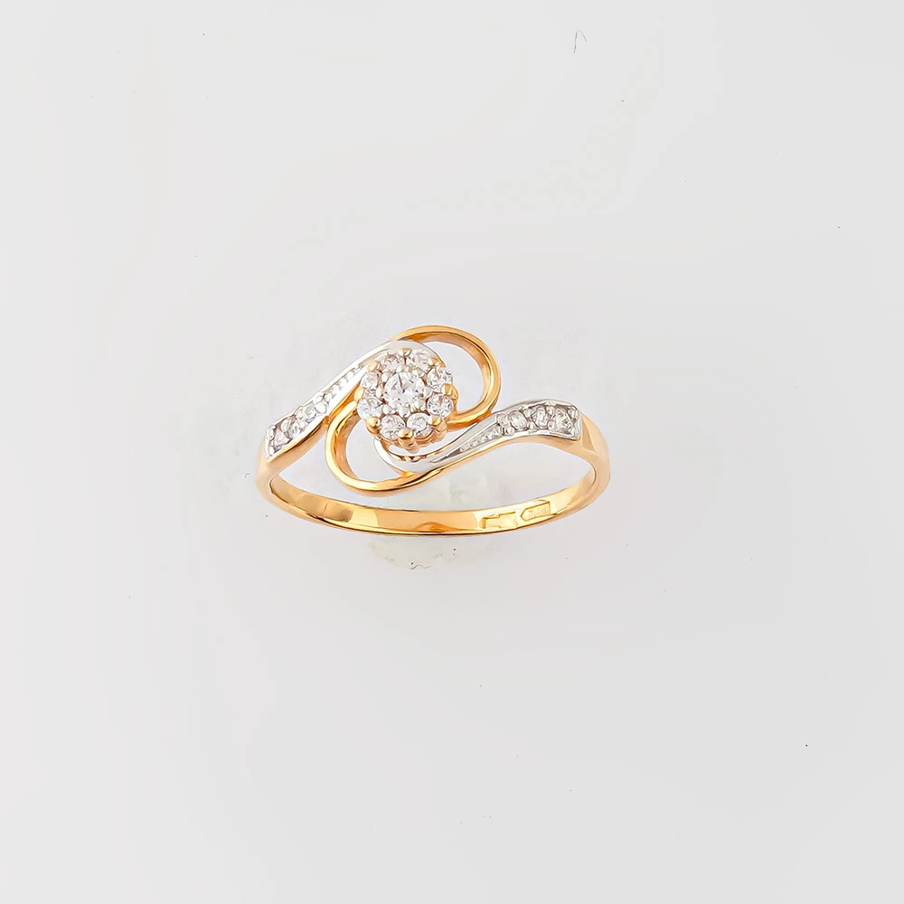 Кольцо с бриллиантом из красного золота 585 пробы