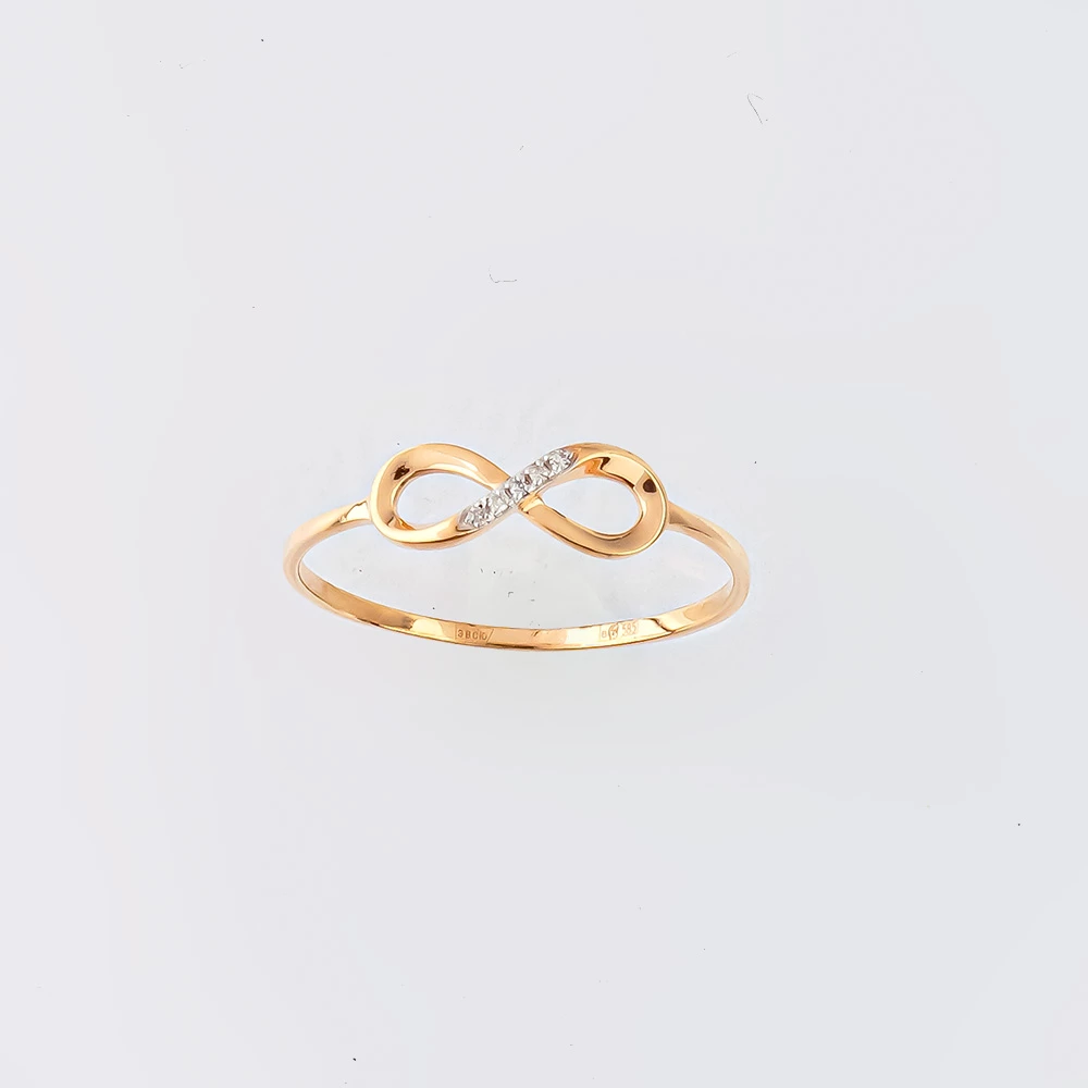 Кольцо с бриллиантом из красного золота 585 пробы