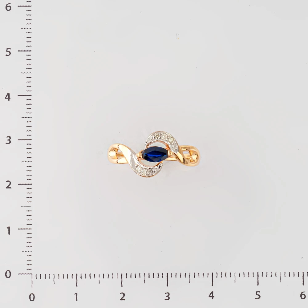 Кольцо с сапфиром из красного золота 585 пробы