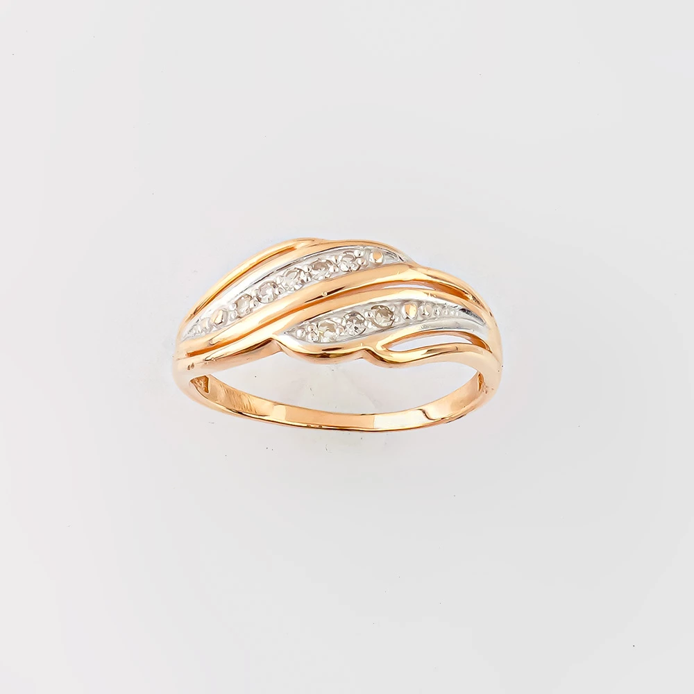 Кольцо с бриллиантом из красного золота 585 пробы