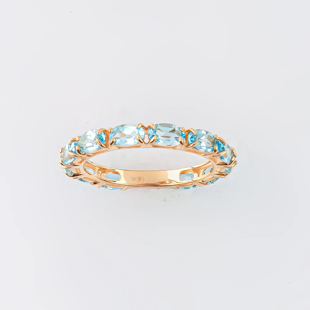 Кольцо с топазом из красного золота 585 пробы