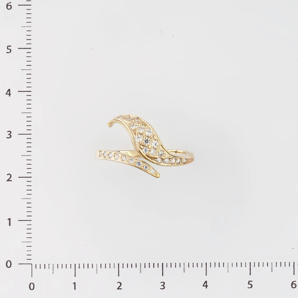 Кольцо с фианитом из белого золота 585 пробы