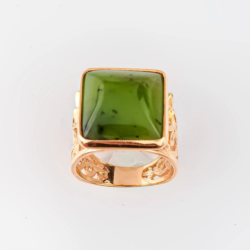 Кольцо с хризопразом из красного золота 583 пробы