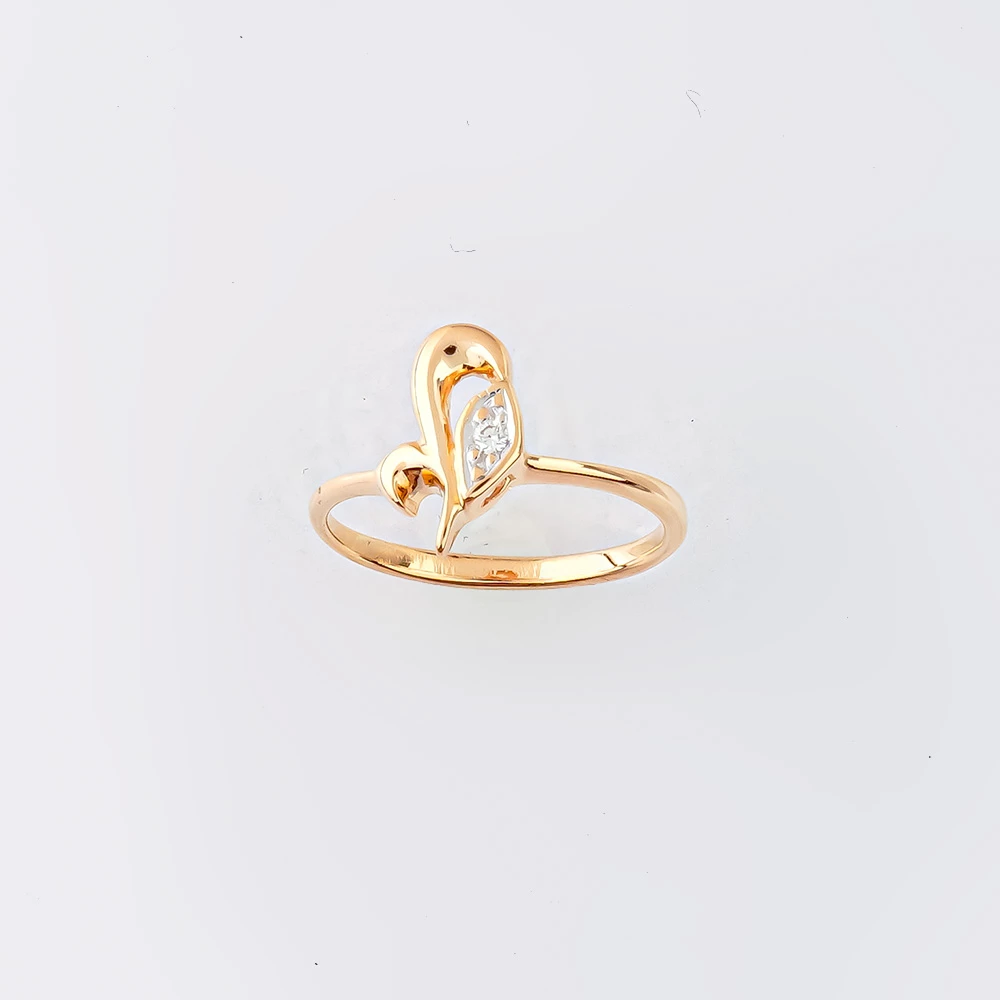 Кольцо с бриллиантом из красного золота 585 пробы