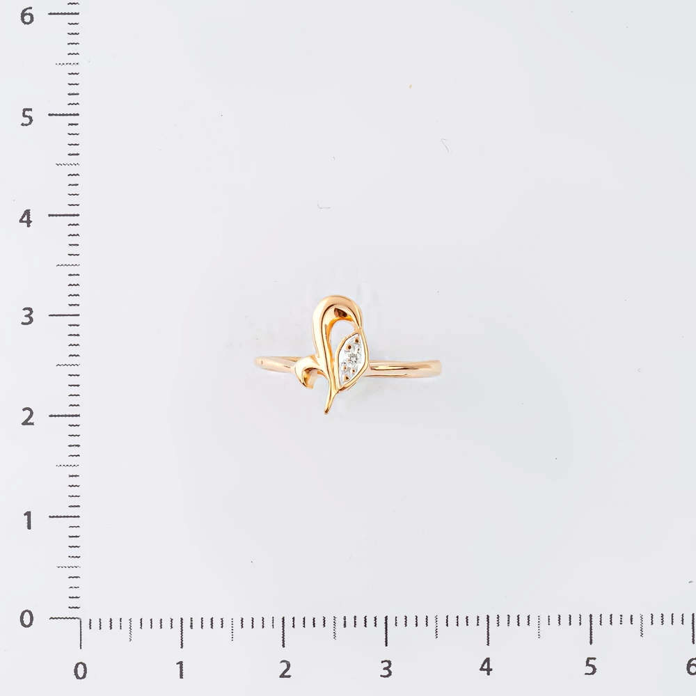 Кольцо с бриллиантом из красного золота 585 пробы