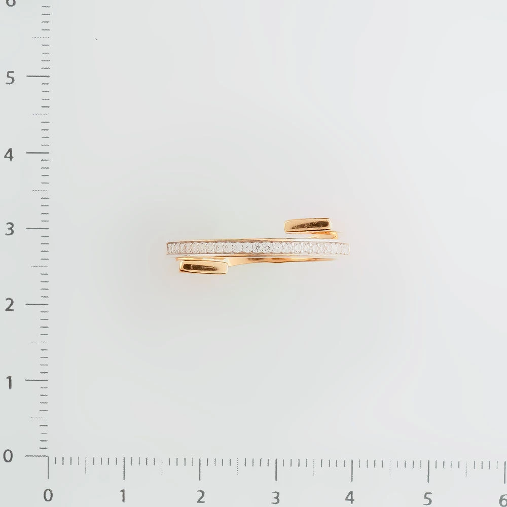 Кольцо с фианитом из красного золота 585 пробы