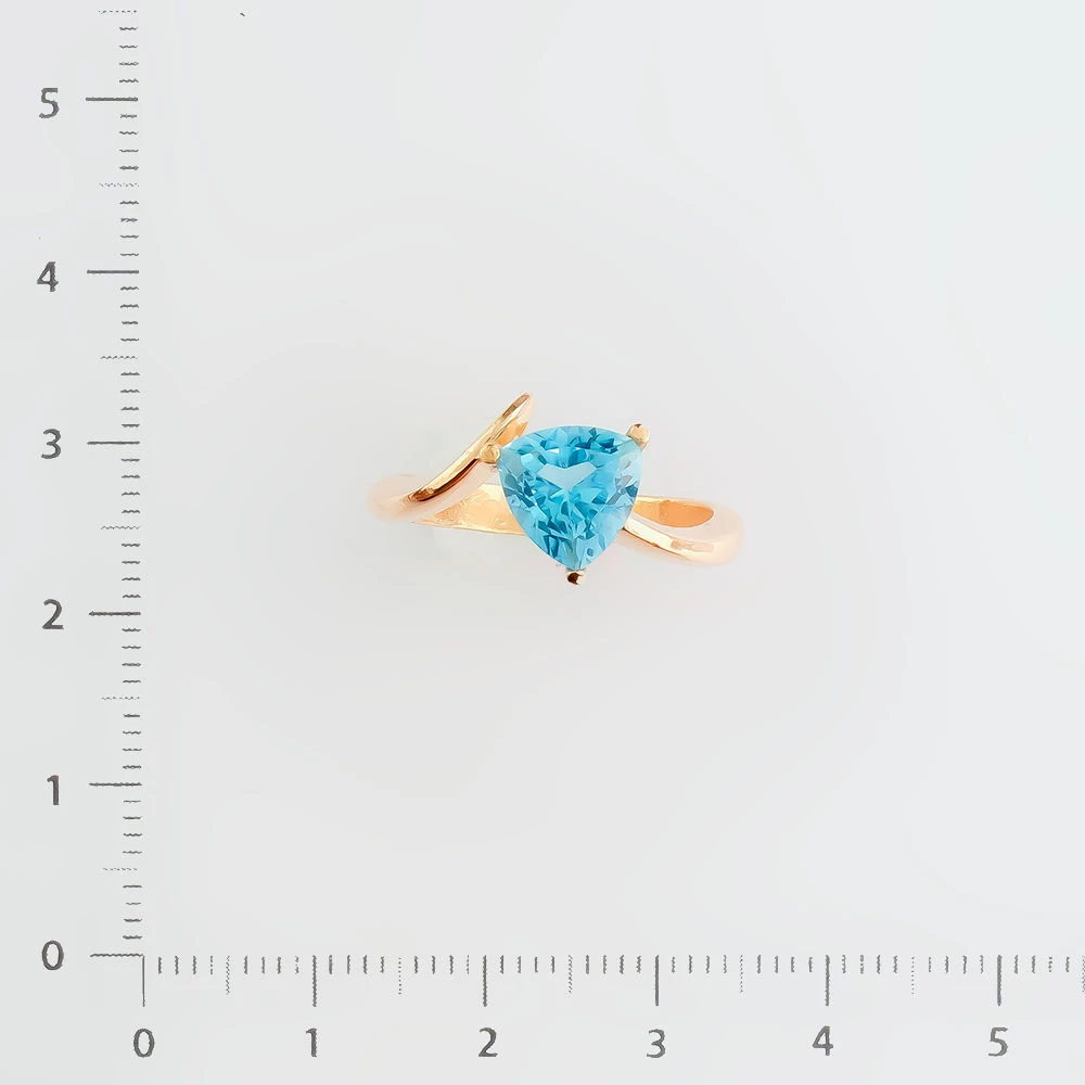 Кольцо с топазом из красного золота 585 пробы