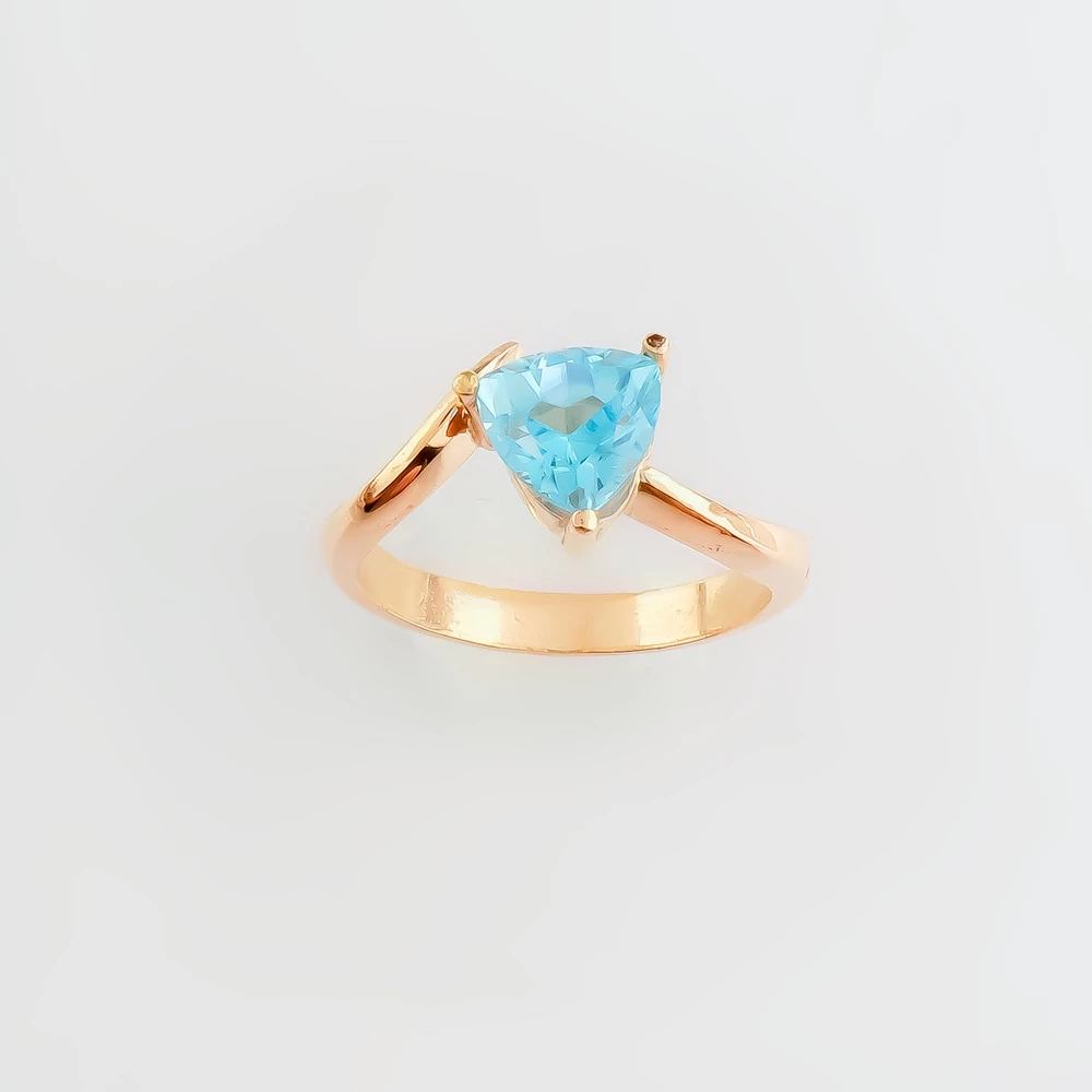 Кольцо с топазом из красного золота 585 пробы