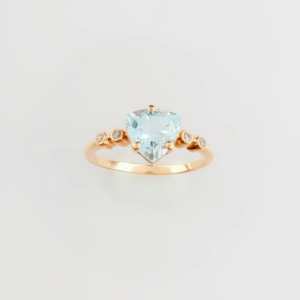 Кольцо с топазом из красного золота 375 пробы