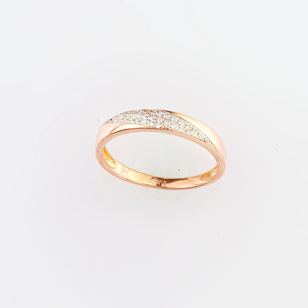 Кольцо с бриллиантом из красного золота 585 пробы