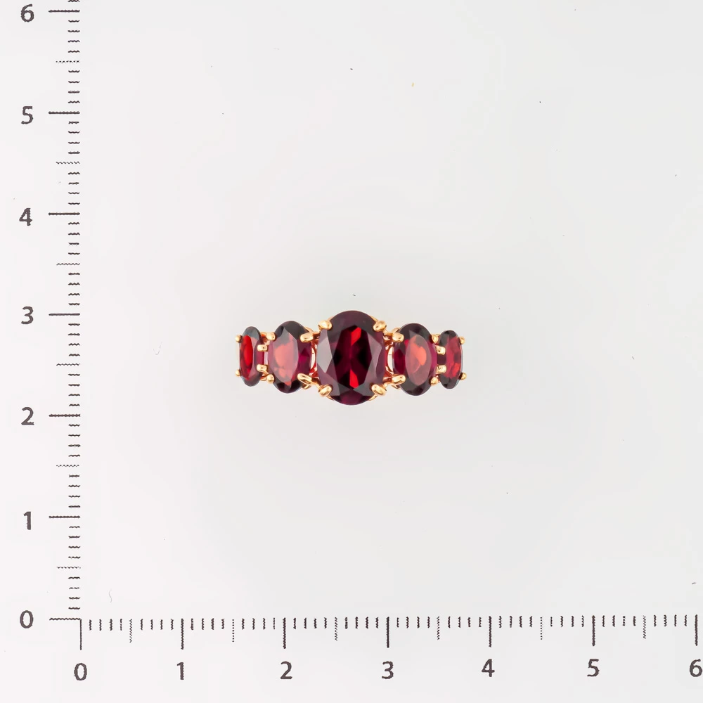 Кольцо с гранатом из красного золота 585 пробы