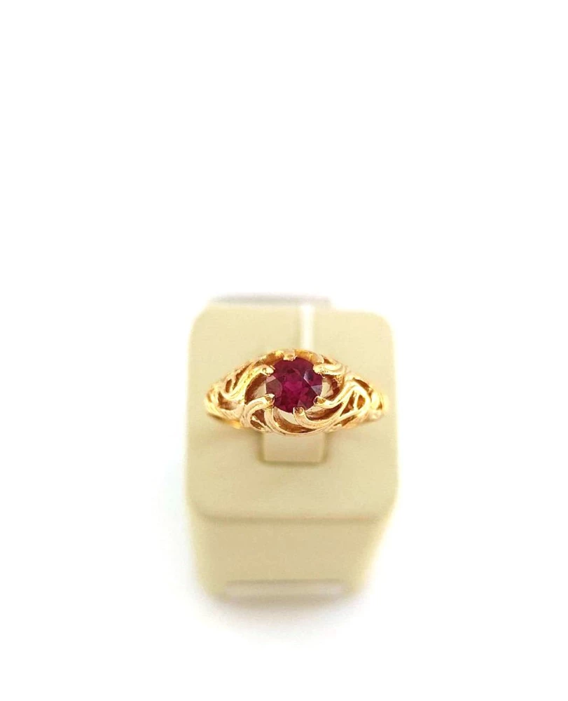 Кольцо с фианитом из красного золота 583 пробы