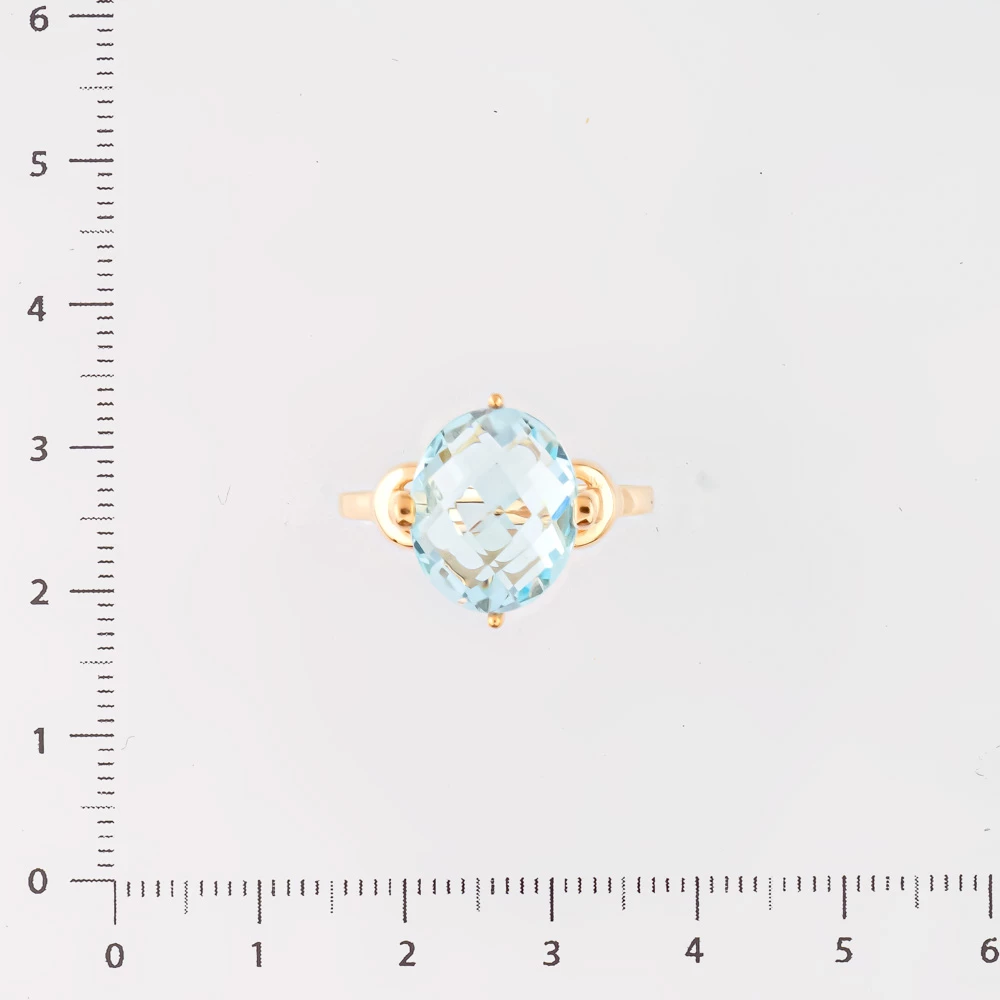 Кольцо с топазом из красного золота 585 пробы