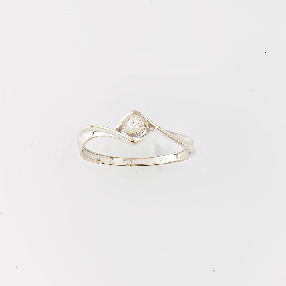 Кольцо с бриллиантом из белого золота 585 пробы