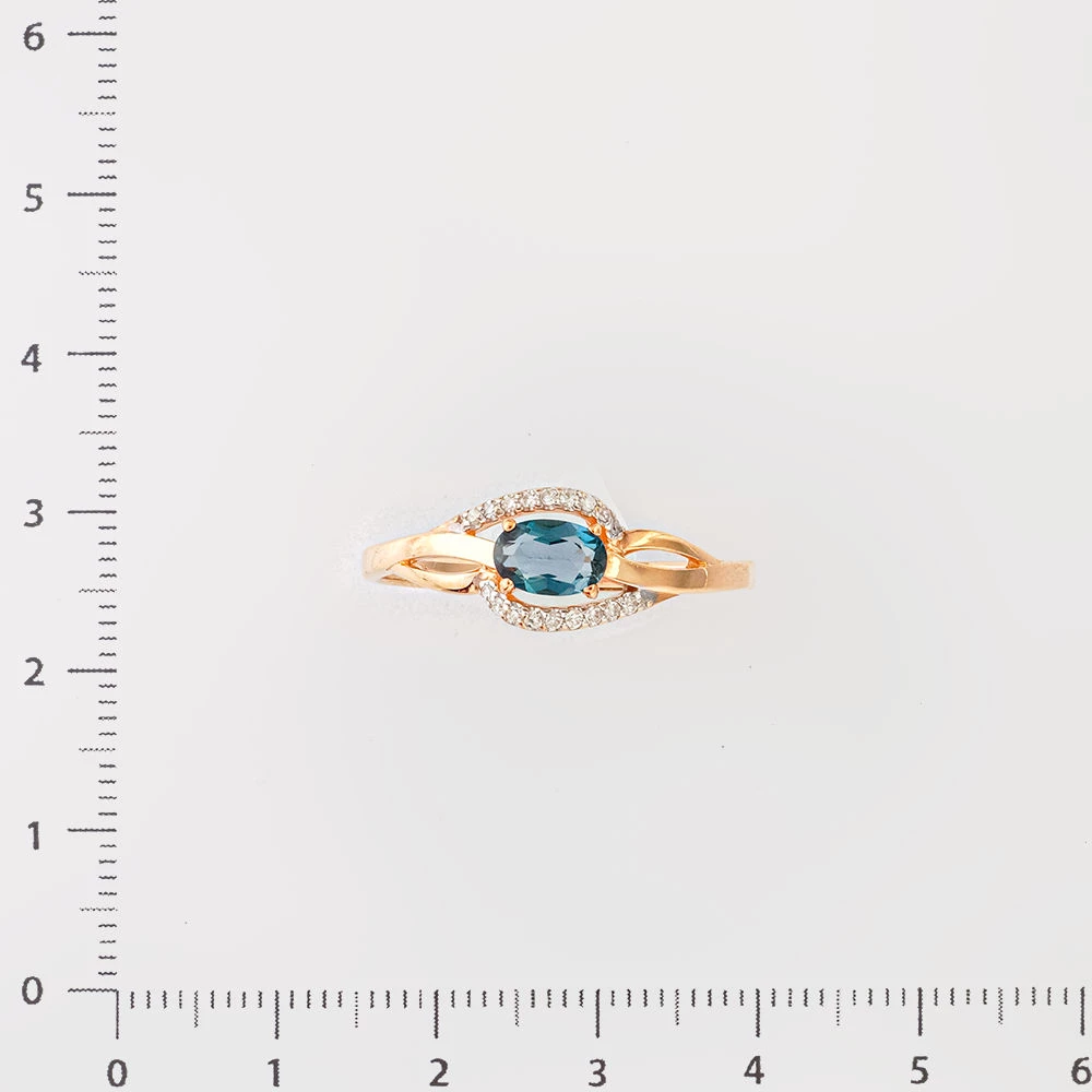 Кольцо с топазом лондон из красного золота 585 пробы