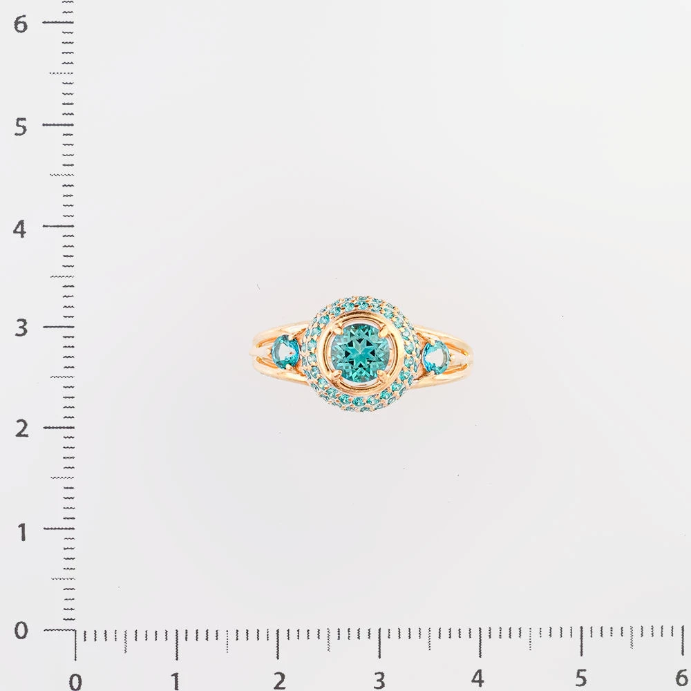 Кольцо с фианитом из красного золота 585 пробы