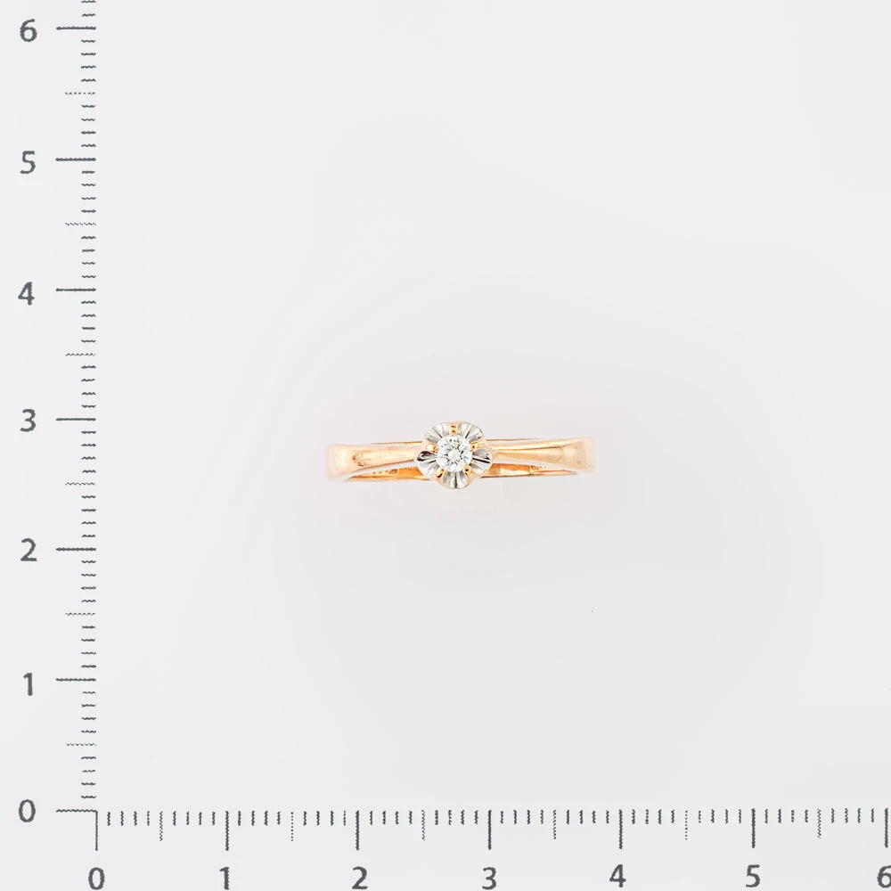 Кольцо с бриллиантом из красного золота 585 пробы