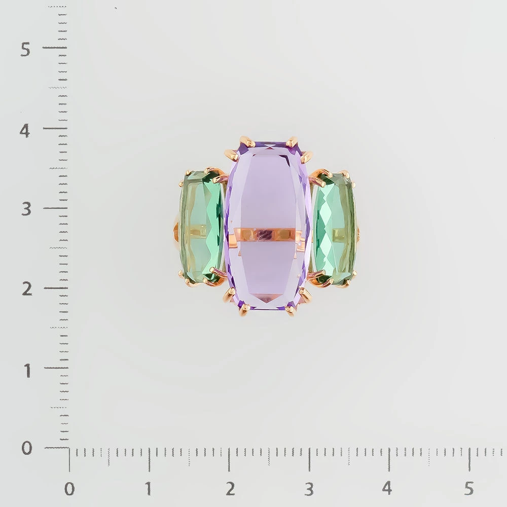 Кольцо с ситаллом из красного золота 585 пробы