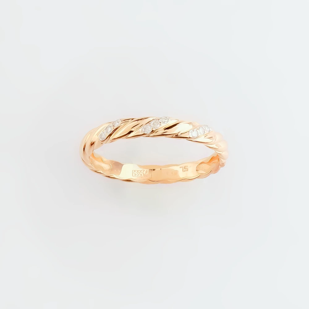 Кольцо с бриллиантом из красного золота 585 пробы