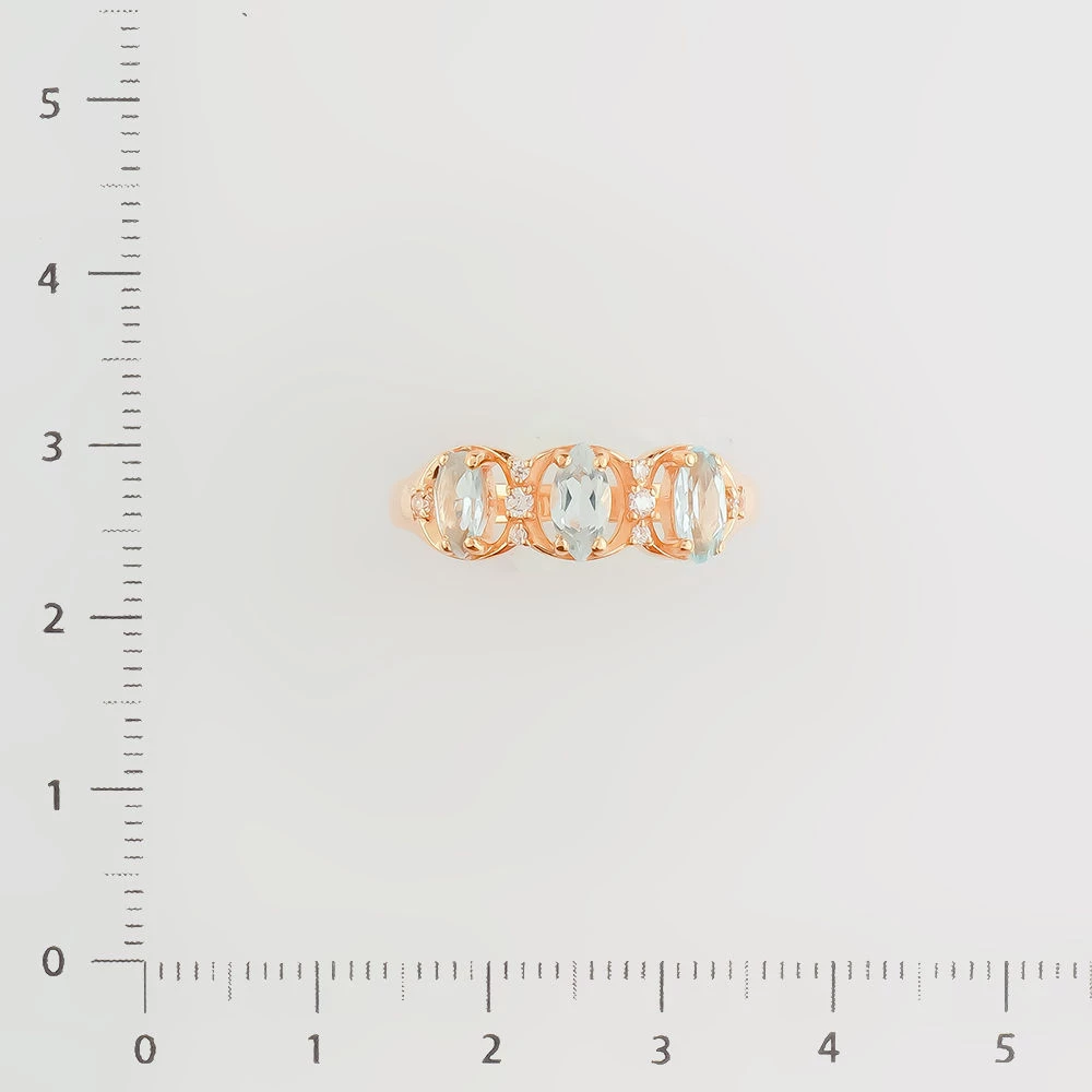 Кольцо с топазом из красного золота 585 пробы