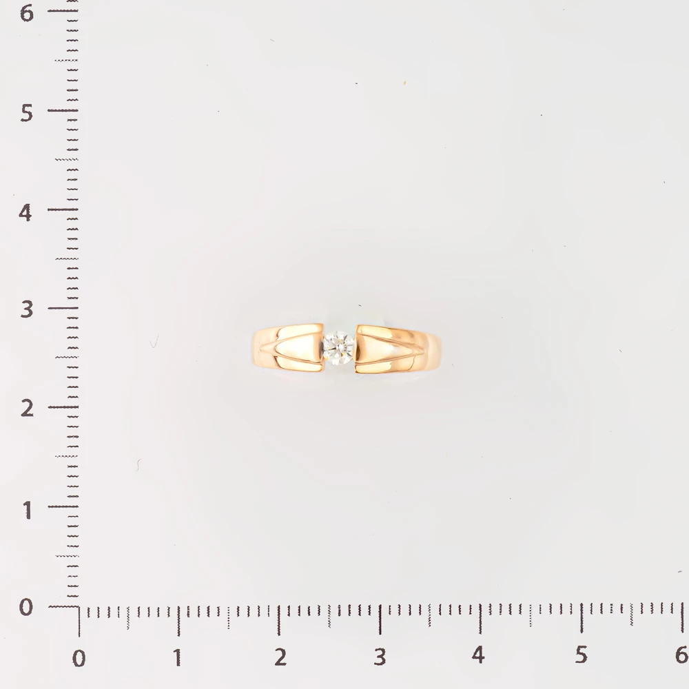 Кольцо с бриллиантом из красного золота 585 пробы