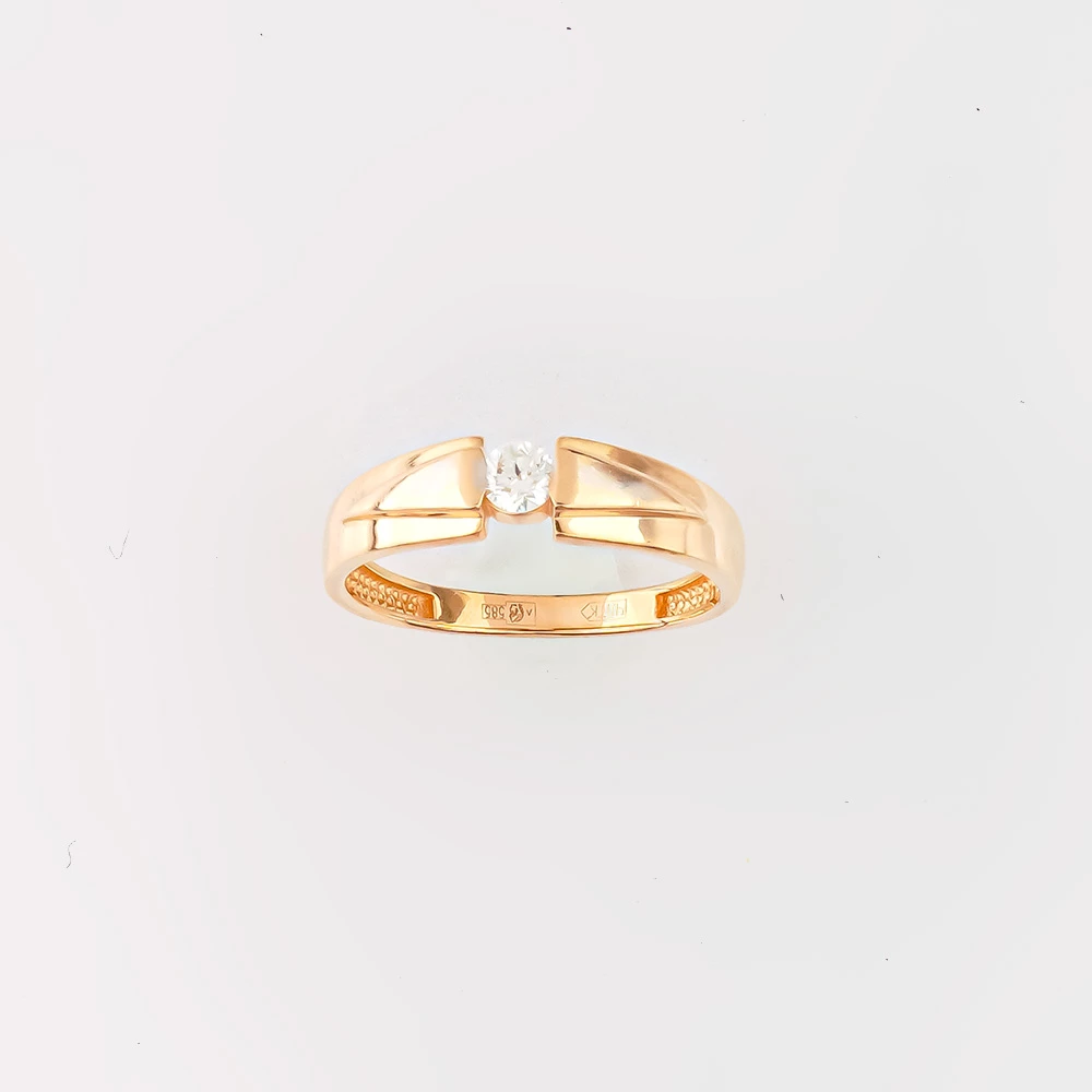 Кольцо с бриллиантом из красного золота 585 пробы