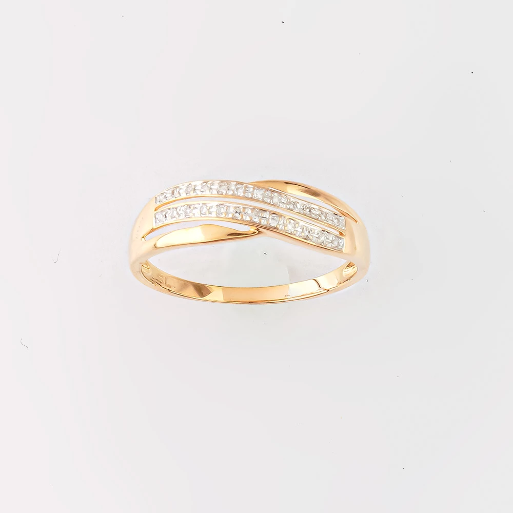 Кольцо с бриллиантом из красного золота 585 пробы