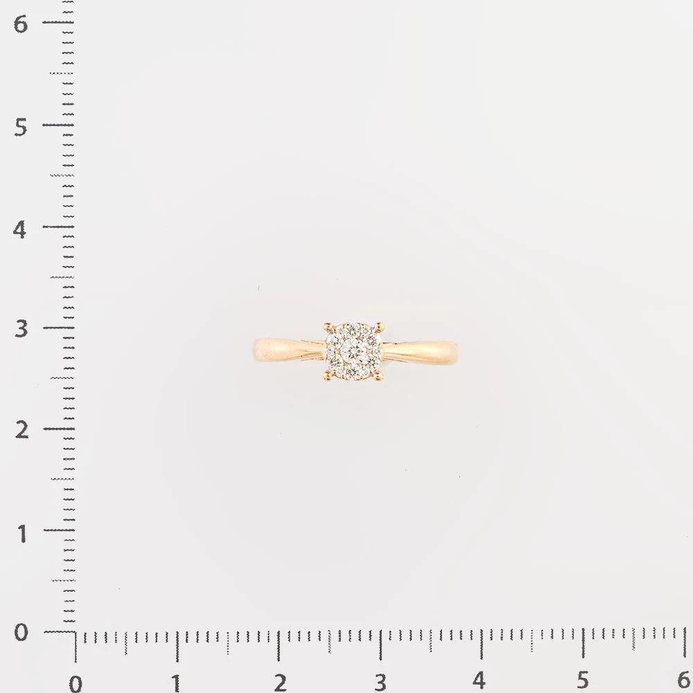 Кольцо с бриллиантом из красного золота 585 пробы