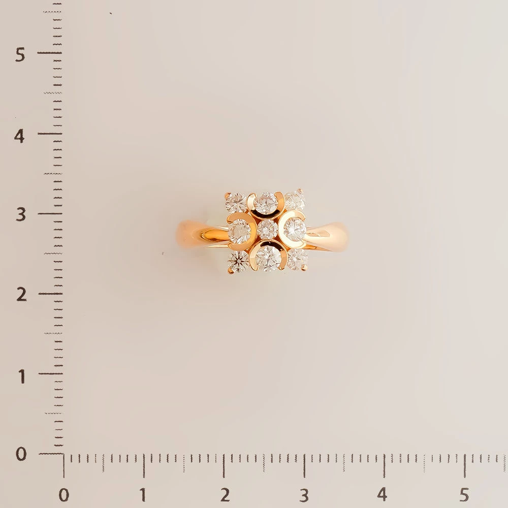 Кольцо с бриллиантом из красного золота 585 пробы