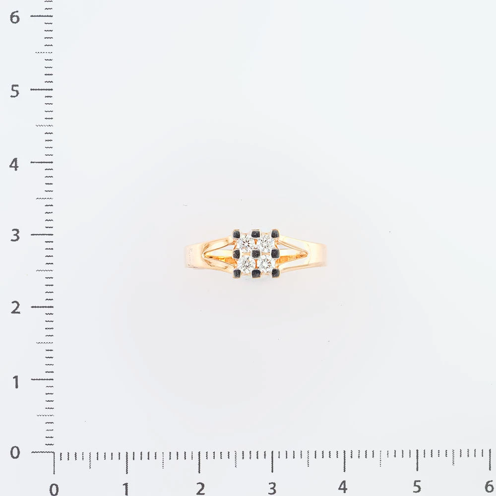 Кольцо с бриллиантом из красного золота 585 пробы