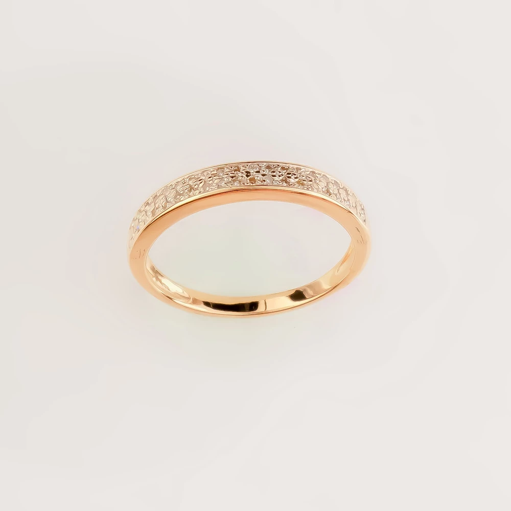 Кольцо с бриллиантом из красного золота 585 пробы