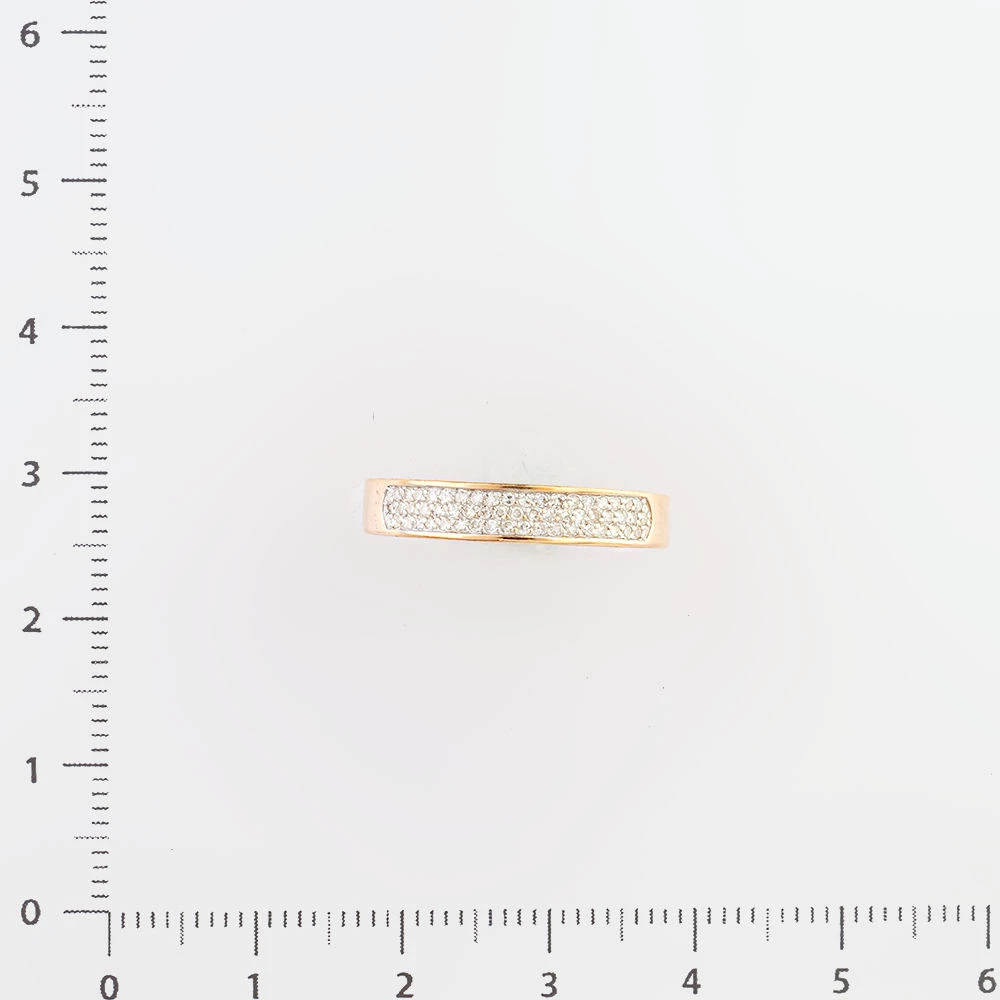 Кольцо с бриллиантом из красного золота 585 пробы