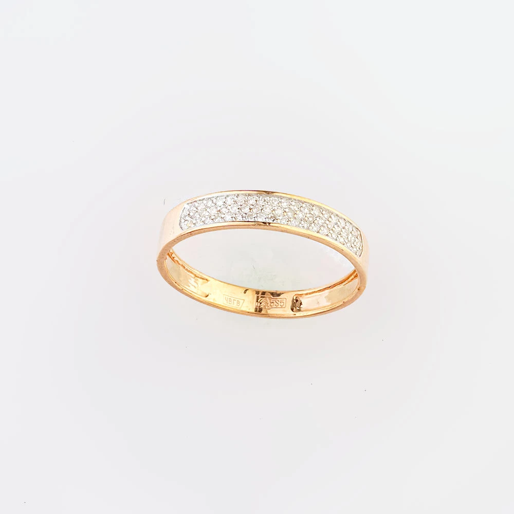 Кольцо с бриллиантом из красного золота 585 пробы