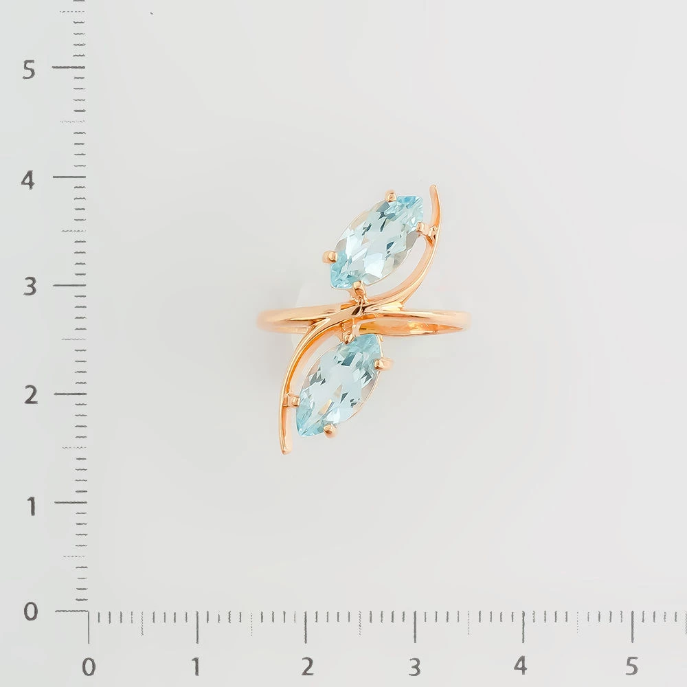 Кольцо с топазом из красного золота 585 пробы