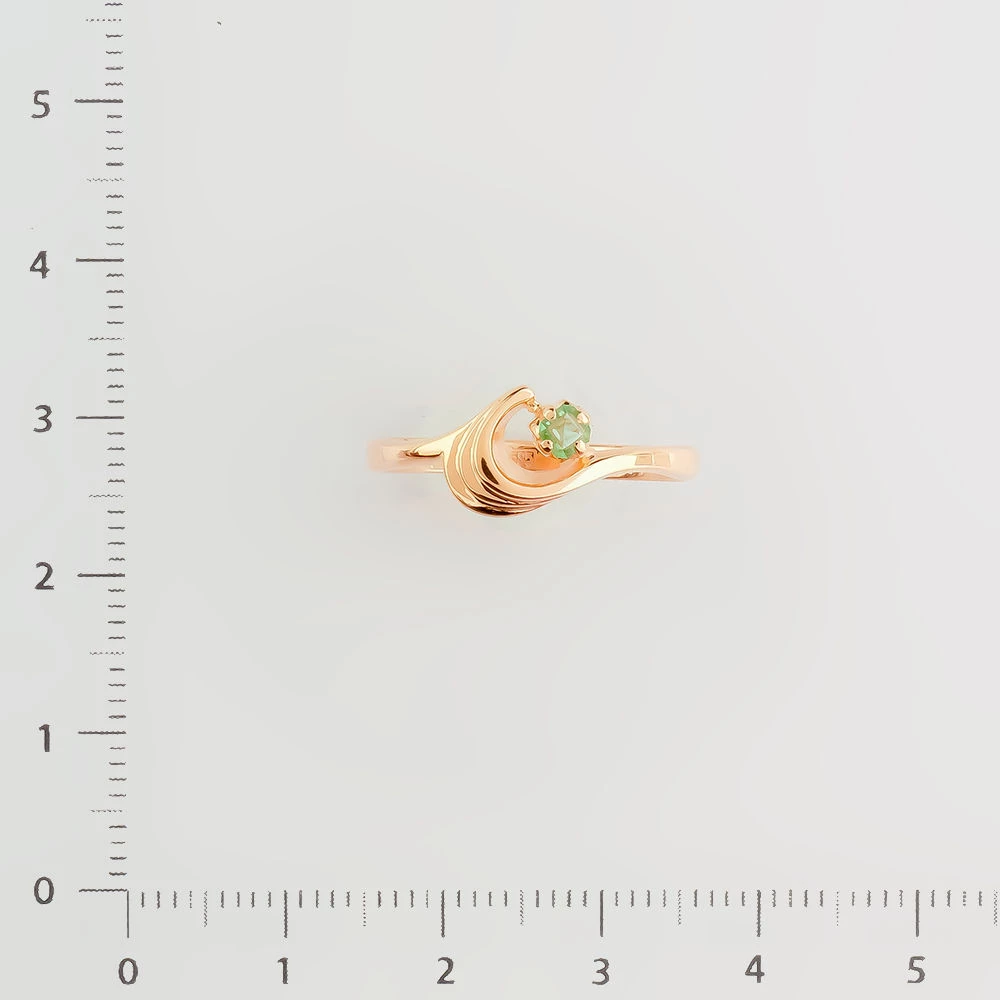 Кольцо с фианитом из красного золота 585 пробы