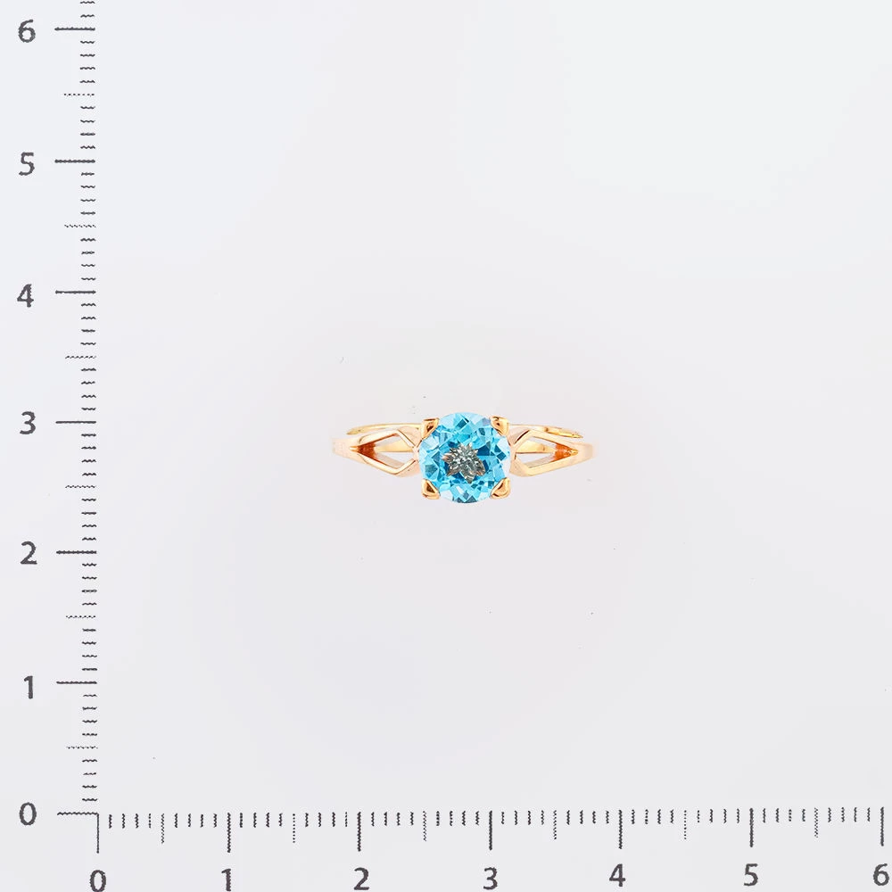 Кольцо с топазом из красного золота 585 пробы