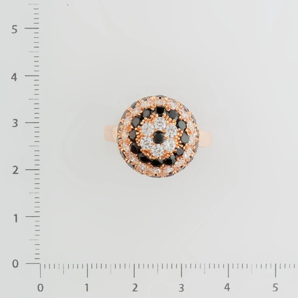 Кольцо с фианитом из красного золота 585 пробы