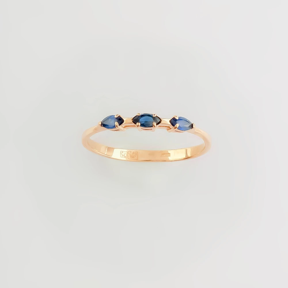 Кольцо с сапфиром из красного золота 375 пробы