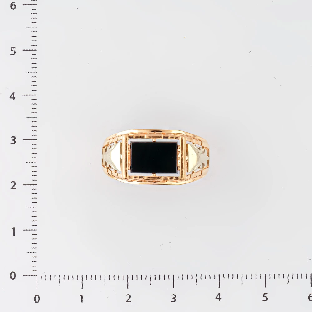 Кольцо с агатом из красного золота 585 пробы