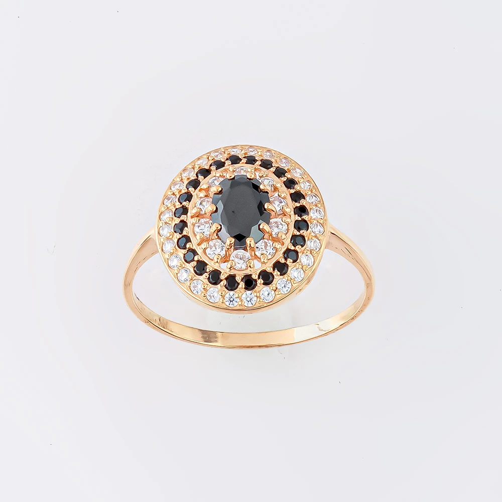 Кольцо с фианитом из красного золота 585 пробы Кольцо с фианитом из красного золота 585 пробы